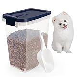 WBKTOOL 8 Lbs Dog Food Storage Container with Scoop - Airtight Cat Food Container - Buckle-Lock Pet Food Container for Dog, Cat, Bird Seed - Dog Treat Container Dry Food Storage Bin - Royal Blue