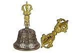 Tibetan Meditation Bell and Dorjee set, for Buddhist meditation, ritual practice, best meditative sound.