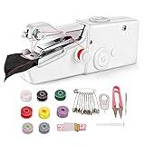 Handheld Sewing Machine, Quick Sewing Portable Sewing Machine, Mini Handheld Sewing Machine, Portable Sewing Machine Suitable for Home - White