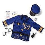 Melissa & Doug unisex-children Police Officer Role Play Costume Dress-Up Set (8 pcs) Frustration-Free Packaging Multicolor, Ages 3-6 Years