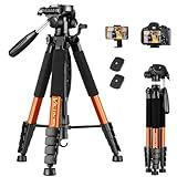 Victiv Tripod 74” Camera Tripod for Cell Phone, Aluminum Professional Heavy Duty Camera Tripod Stand, Tripod for Camera DSLR SLR with Carry Bag, Compatible with Canon Nikon iPhone