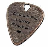 JUPPE Music Gifts For Teacher, Bronze I Couldn't Pick A Better Teacher Guitar Pick Plectrums Birthday Gifts For Teacher (Teacher)