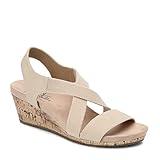 LifeStride Womens^Women's Mexico Wedge Sandal, Bone, 8 M US