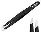 Demi Rose Tweezers for Women Facial Hair, Professional Grade Stainless Steel Eyebrow Tweezers Precision - Non Slip Grip, Slant, Sharp Ingrown Hair Removal Tweezers for Men (black)