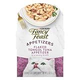 Purina Fancy Feast Appetizers Grain Free Cat Food Flaked Tongol Tuna Appetizer Lickable Cat Food Topper - (Pack of 10) 1.1 oz. Trays