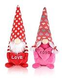 iStatue Valentine Gnomes Plush Dolls 14 in - 2-Pack Cute Cuddly Elf with Signs Love XOXO - Valentines Gifts Valentines Day Decor - Christmas Valentines Day Decorations for The Home (14-Inch)