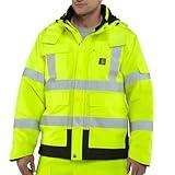 Carhartt Men's High Vis Waterproof Class 3 Insulated Sherwood Jacket,Brite Lime,Medium