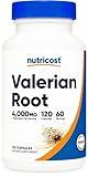 Nutricost Valerian Root Capsules (1000mg Per Serving) 120 Capsules - 4,000mg Equivalent Per Serving (4:1 Extract), Vegetarian Caps, Gluten Free, Non-GMO