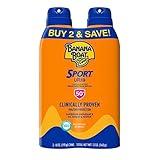 Banana Boat Sport Ultra SPF 50 Sunscreen Spray Twin Pack | Banana Boat Sunscreen Spray SPF 50, Spray On Sunscreen, Water Resistant Sunscreen, Oxybenzone Free Sunscreen Pack, 6oz each