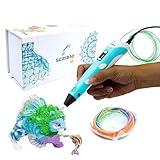 SCRIB3D P1 3D Printing Pen with Display - Includes 3D Pen, 3 Starter Colors of PLA Filament, Stencil Book + Project Guide, and Charger