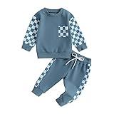 LIOMENGZI Baby Boy Fall Winter Clothes Outfit Contrast Color Long Sleeve Sweatshirt Pullover Tops Joggers Toddler Pants Clothes Set