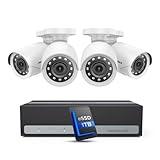 ANNKE Security Camera System, 3K Lite 5-in-1 H.265+ 8CH eDVR with 1TB eSSD and (4) 1080p (2MP) Weatherproof Surveillance Wired Cams, AI Human/Vehicle Detection, 100ft Night Vision, Email Alert