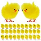 BESPORTBLE Easter Mini Chicks: 36Pcs Plush Mini Chicken Easter Decorations, 1.6inch Miniature Fluffy Chicks for Home Easter Basket Stuffers Party Favors Decors