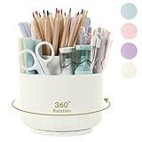 SKYDUE 360 Degree Rotating Desk Organizer, Dual-Purpose Pencil Pen Holder for Desk, Rotating Pencil Cup with 5 Slots, Office Supplies, Desk Decor for Office, School, Home