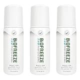 Biofreeze Professional Strength Pain Relief Roll-On, Knee & Lower Back Pain Relief, Sore Muscle Relief, Neck Pain Relief, Shoulder Pain Relief, 3 Pack (3 FL OZ Biofreeze Menthol Roll-On)