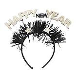 BinaryABC Happy New Year Headband Tiara,New Year Eve Hair Accessories,2024 New Years Party Favors Supplies