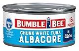 Bumble Bee Chunk White Albacore Tuna in Water, 12 oz Can - Wild Caught Tuna - 18g Protein per Serving, High in Omega-3s - Non-GMO Project Verified, Gluten Free, Kosher