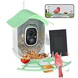 UHAOO Smart Bird Feeder with Camera, AI Identify Bird Species & Solar Panel, Bird Watching Camera, Auto Capture Bird Video, Instant Bird Arrival Alert, Live View, Backyard Garden Bird Watching