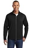 SPORT-TEK Sport-Wick Stretch Contrast Full-Zip Jacket (ST853) -Black/Char -L