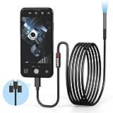 Endoscope Camera with Light,1080P HD Borescope with 6 LED Lights 9.8FT Semi-Rigid Snake Camera with Light, IP67 Waterproof Inspection Camera with Light Compatible for Android iPhone iPad