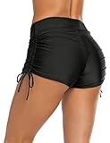 Bonneuitbebe Women's Swimsuit Shorts Tummy Control Swim Shorts Black Bathing Suit Boyshorts Swimwear Bottoms