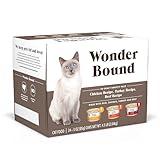 Amazon Brand - Wonder Bound Gourmet Wet Cat Food in Gravy Variety Pack (Turkey, Chicken, Beef), Poultry, Made in USA, 3 Ounce (Pack of 24)