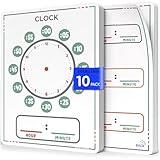 Scribbledo Telling Time Teaching Clock for Kids 9”x12” Learning Clock Dry Erase Sheets Homeschooling Supplies Learn to Tell Time Analog Clock Classroom Pack of 10 Sheets