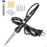 Soldering Iron Kit Electronics, [Upgraded] 60W Adjustable Temperature Welding Tool with ON-Off Switch (Black)