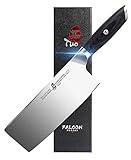 TUO Cleaver Knife, 7 inch Chinese Meat Cleaver Knife, High Carbon Stainless Steel Chopping Knife with Ergonomic Full Tang Pakkwood Handle - Falcon Series with Gift Box Mother's day gifts