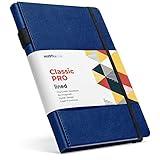 Thick Hardcover Journal Notebook - Ruled/Lined A5 (5x8 inch), Deluxe 120gsm Paper, Lays Flat for Writing, Professional Notebooks for Work, Business, Office, Executive, Gifts for Men and Women - Blue