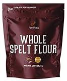 Spelt Flour, 2lbs, Whole Grain Spelt Wheat Flour, Wholemeal Spelt Flour, Whole Grain Spelt Flour Bulk, Whole Spelt Flour, All Natural, Non-GMO, Batch Tested, 2 Pounds, Product of Canada, by PuroRaw.