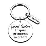 Boss Leader Keychain Gifts, Thank You Gifts for Boss Boss Lady, Birthday Gifts for Boss, Boss Day Gifts for Boss Female Male, Great Leaders Inspire Greatness in Others Stocking Stuffers for Women Men