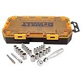 DEWALT Drive Socket Set, SAE/Metric, 1/4-Inch Drive, 25-Piece (DWMT73805)