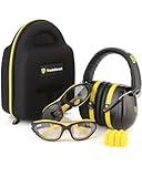 TradeSmart All-in-One Shooting Ear Protection - Comfort+ NRR 28 Earmuffs, Glasses & Earplugs + Carry Case