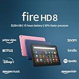 Amazon Fire HD 8 tablet, 8” HD Display, 64 GB, 30% faster processor, designed for portable entertainment, (2022 release), Black