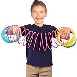 Liberty Imports 6" Jumbo Rainbow Coil Spring - Giant Classic Novelty Toy, Big Fun Large Magic Walking Magic Spring for Fidget and Stress Relief - Great Gift for Kids, Adults (Round)