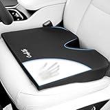 ComfiLife Car Seat Cushion – Premium Wedge Memory Foam Car Cushions for Driving – Auto Seat Cushion – Back & Sciatica Pain Relief for Long Drives – Comfort for Car Driver, Office, Truck Seat (Black)