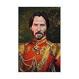 Keanu Poster - Funny Celebrity Art - Faux Oil Painting Canvas Print - Novelty Pop Culture Hilarious Artwork