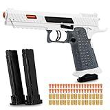 Toy Gun, Soft Bullet Toys Gun for Boys, Toy Foam Blaster with 40 Soft Bullets, Empty Shell Ejecting Toy Gun Pistol, Christmas Birthday Gifts for Boys & Girls Age 8+(Gray & White)