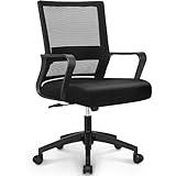 NEO CHAIR Office Chair Ergonomic Desk Chair Mid Back Mesh with Lumbar Support Comfortable Cushion Swivel Adjustable Height Armrest Gaming/Computer Chairs for Home Office Desk (Black)