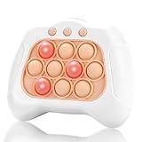 Quick Push Bubble Game,Popping Game Light up Pop Fidget Toy for Kids,Fast Push Console Game for Ages 3-12 for Boys and Girls,Handheld Puzzle Game Sensory Toys (White Universal)