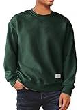 Dokotoo Men Mens Fashion Sweatshirts Fall Winter Long Sleeve Lightweight Casual Crewneck Pullover Sweatshirts Green X-Large