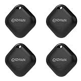 CHZHVAN Key Finder, Wallet Tracker Works with Apple Find My (iOS only), Replaceable Battery, Water-Resistant, Bluetooth Item Finder for Bags, Luggage, Pets & Backpack, 4 Pack Black