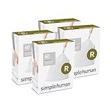 simplehuman Code R Custom Fit Drawstring Trash Bags, 10 Liter / 2.6 Gallon, 12 Refill Packs (240 Count)