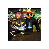 GOOSH 6 FT Halloween Inflatables Outdoor Black Cat with Shakable Head, Blow Up Yard Decoration with LED Lights Built-in for Holiday/Party/Yard/Garden