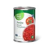 Amazon Fresh, Petite Diced Canned Tomatoes, 14.5 Oz (Previously Happy Belly, Packaging May Vary)