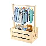 Wooden Baby Shower Wardrobe, Stylish Baby Shower Crate Closet Versatile Wooden Baby Clothes Rack Practical Baby Shower Storage Basket for Baby Showers New Parents Gifts and Newborn Essentials