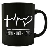 Cool Christian - Cross Heartbeat - Faith Hope Love - Worship Devotion - Mug