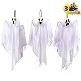 JOYIN 3 Pack Halloween Party Decoration 27.5" Hanging Ghosts, Cute Flying Ghost for Front Yard Patio Lawn Garden Party Décor and Holiday Decorations