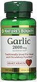 Nature's Bounty Garlic, 2000mg, 120 Coated Tablets (Pack of 2), 2 Bottles Each of 120 Tablets